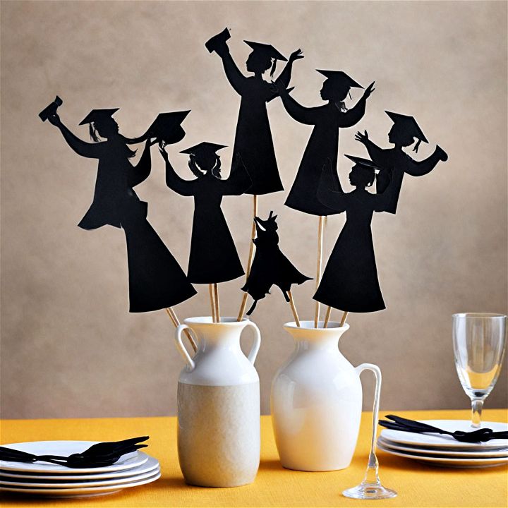 black paper silhouettes graduation theme
