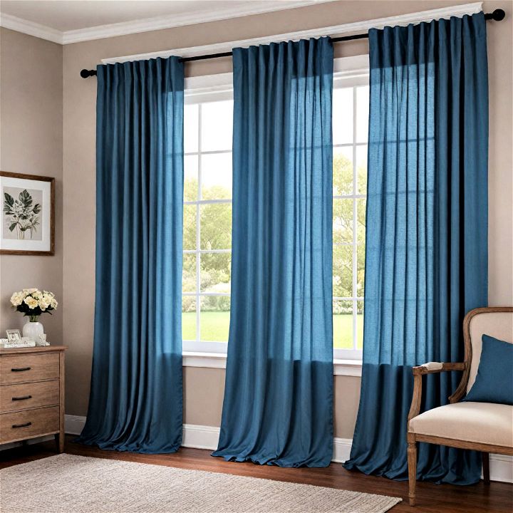 blue curtains for gray walls