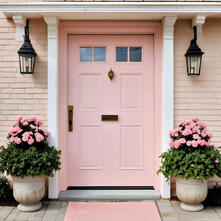 blush pink front door color