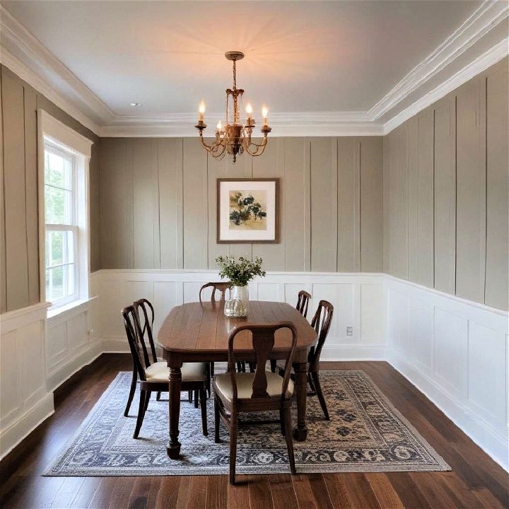 board and batten wainscoting for dining room