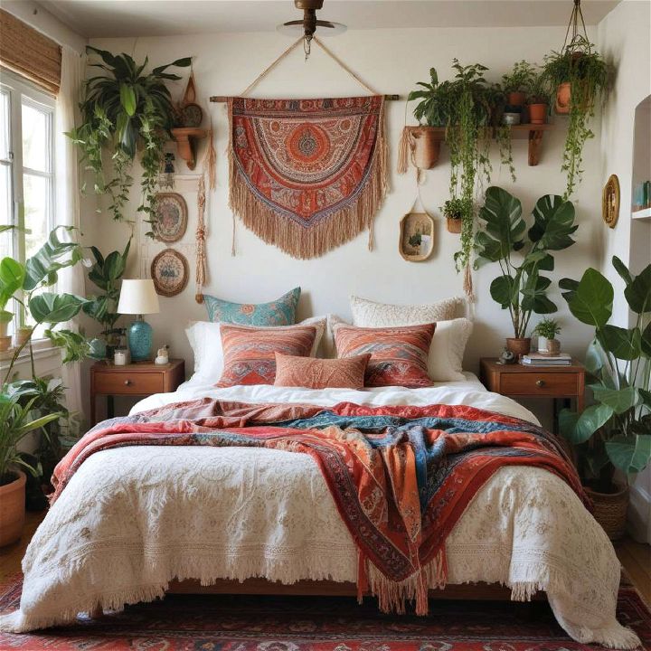 bohemian flair for eclectic bedroom