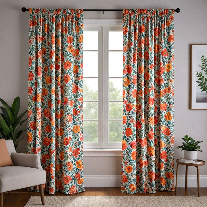 boho floral print curtains