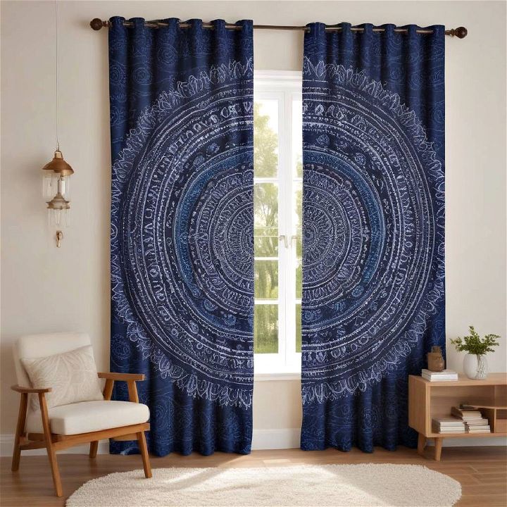 boho mandala print curtains