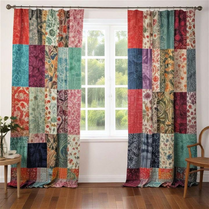 boho patchwork curtains