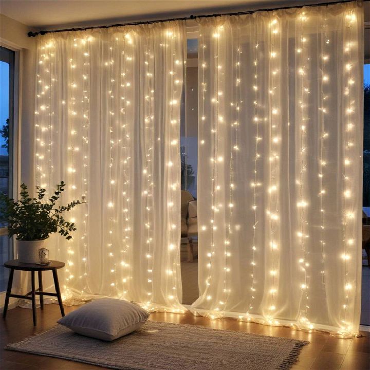 boho string light curtains