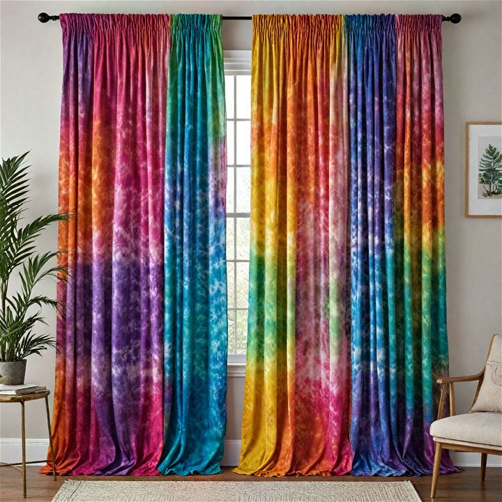 boho tie dye drapes