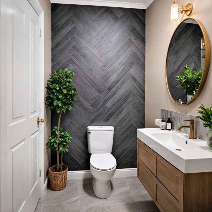 bold accent wall downstairs toilet