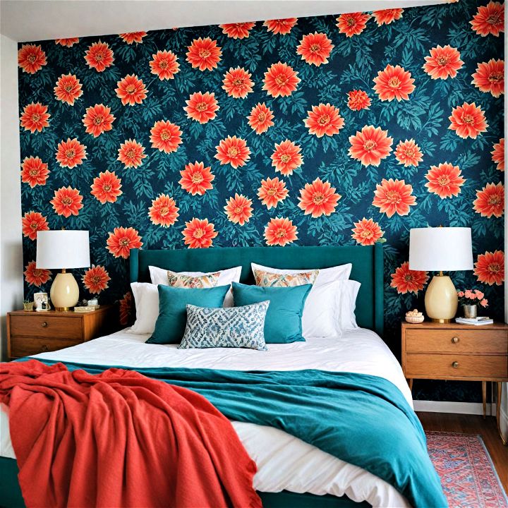 bold colors wallpaper for bedroom