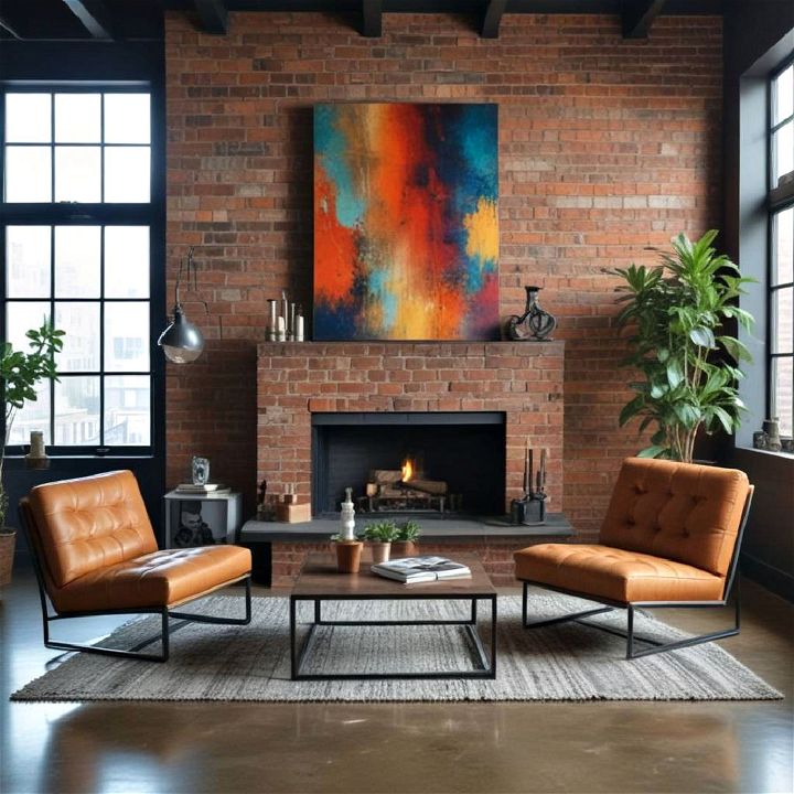 bold statement art for industrial living room