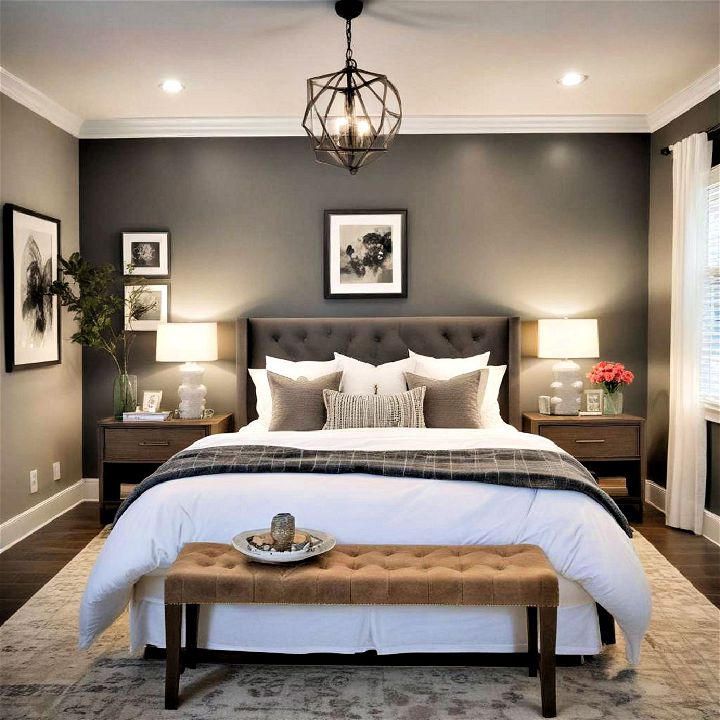 bold wall color large bedroom