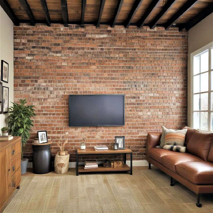 brick accent wall for basement