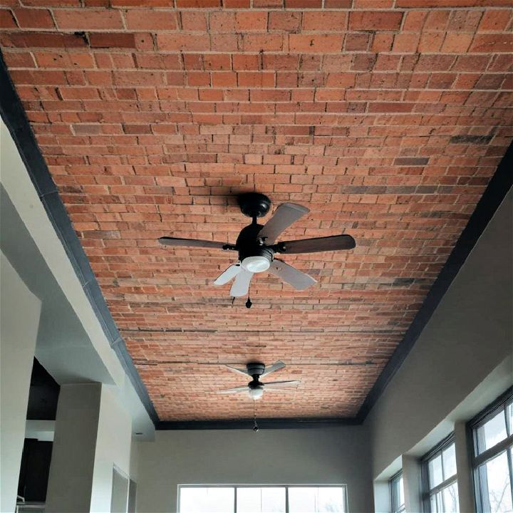 brick ceiling to add texture
