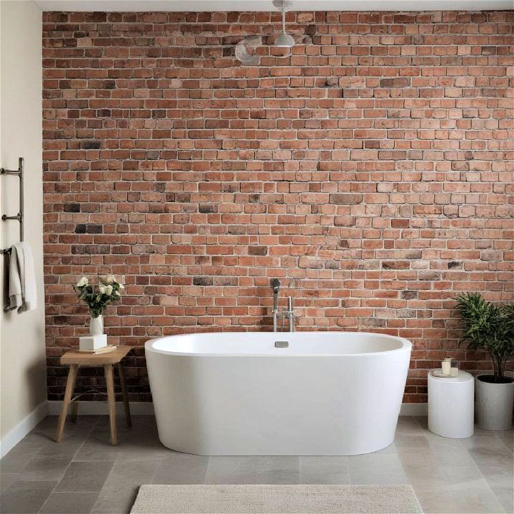 brick tiles accent wall idea