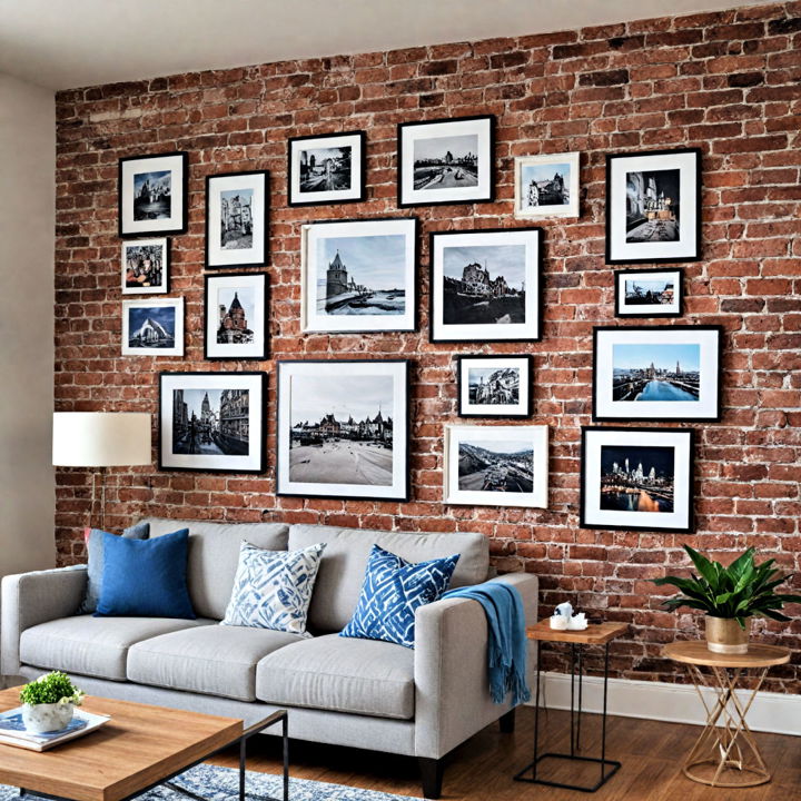 brick wall into a gallery wall