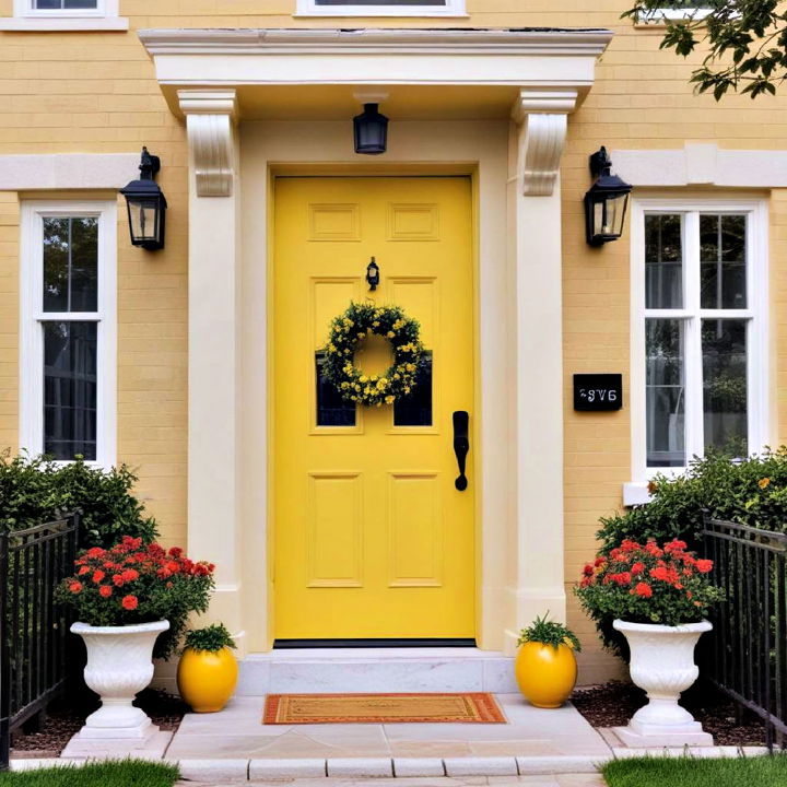 bright and cheerful lemon yellow door