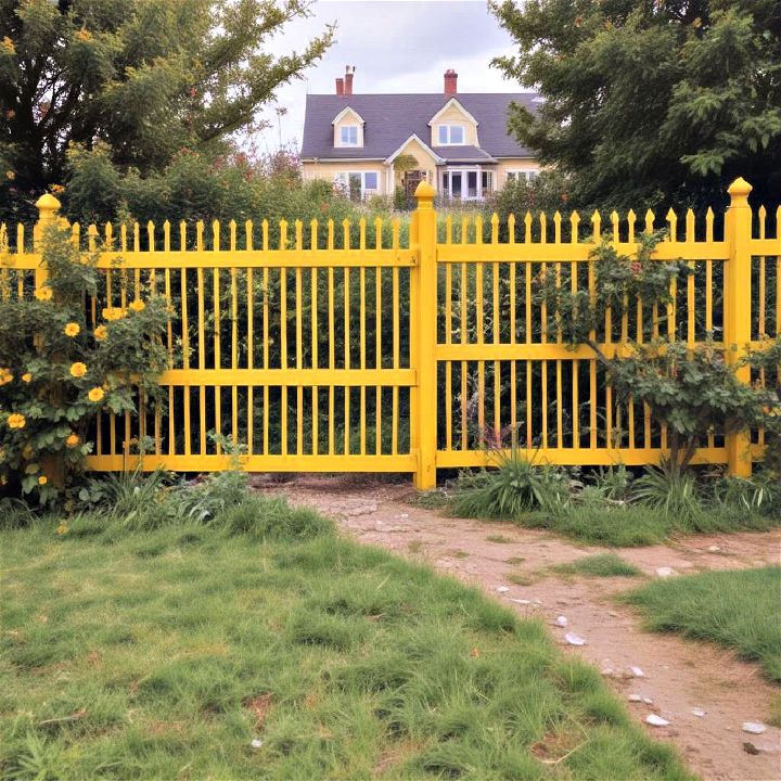 bright yellow fence for garden