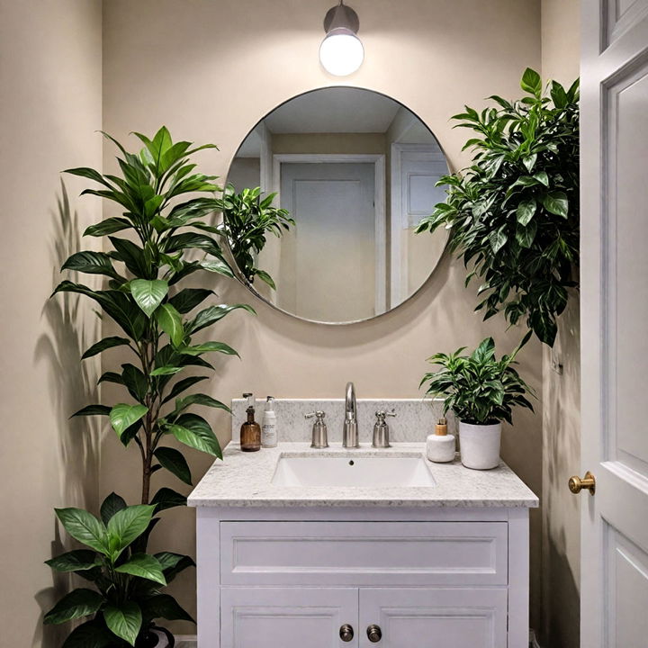 bring life to your powder room with plants