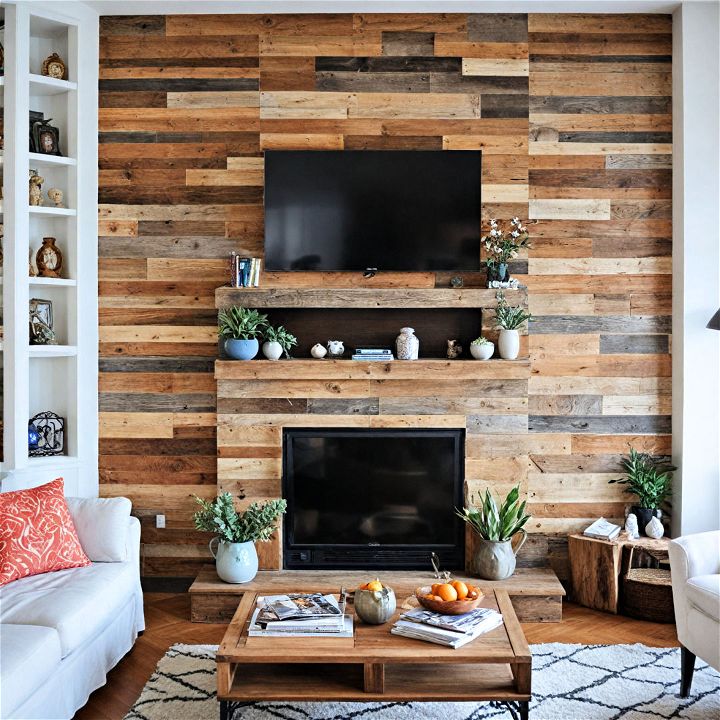 budget friendly pallet wood accent wall