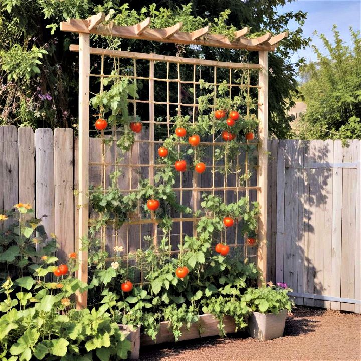 build a trellis to support climbing plants