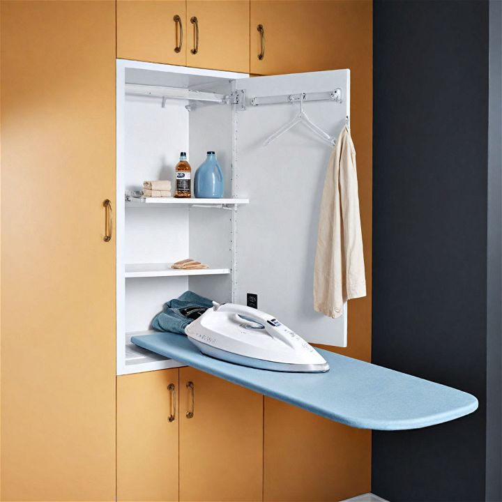 built in ironing station for laundry room