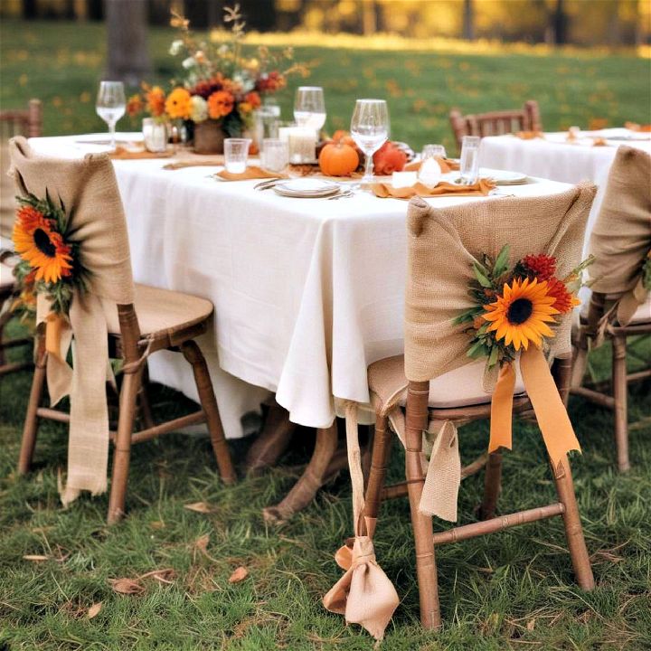 burlap sashes for chair