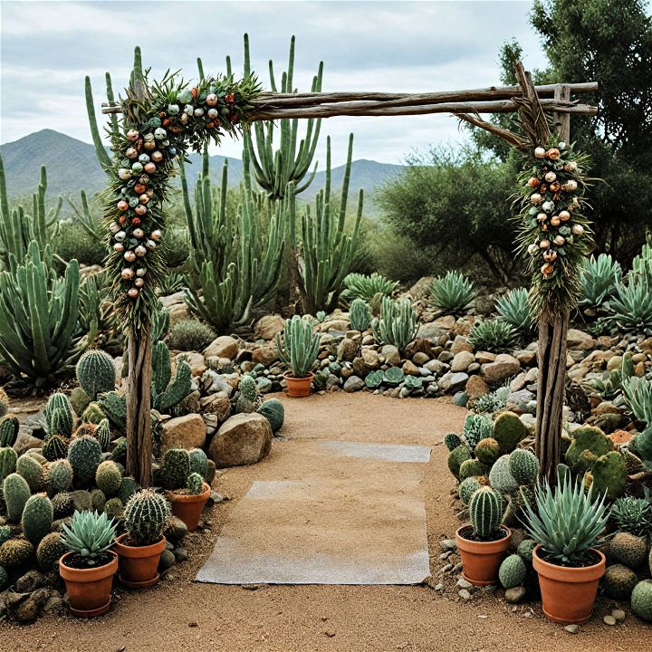 cactus arch to create a hardy look