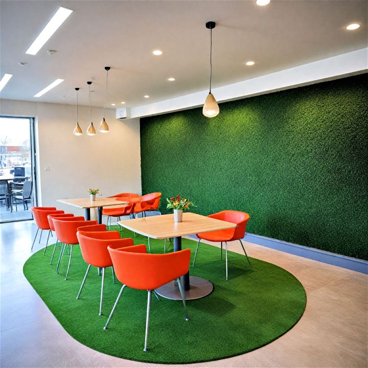 cafeteria decor artificial grass wall