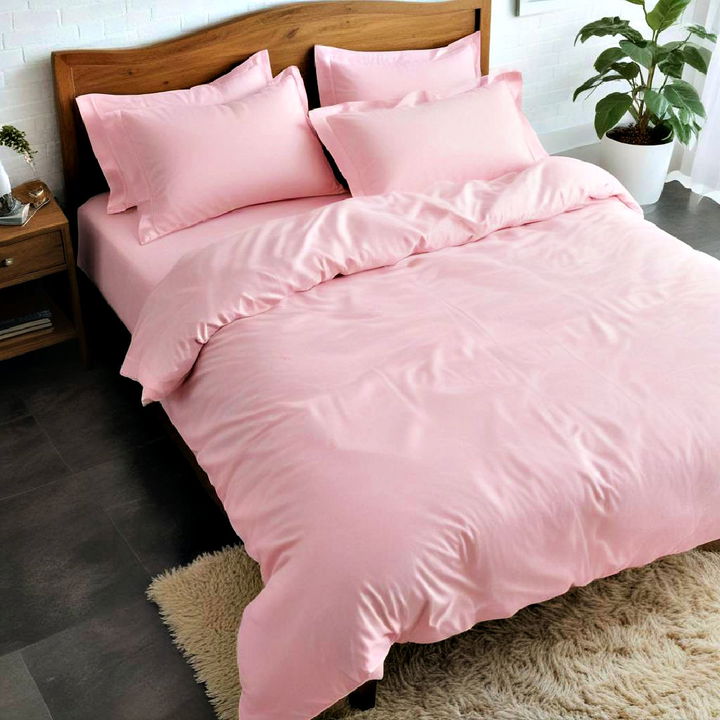 calming pink color bedding