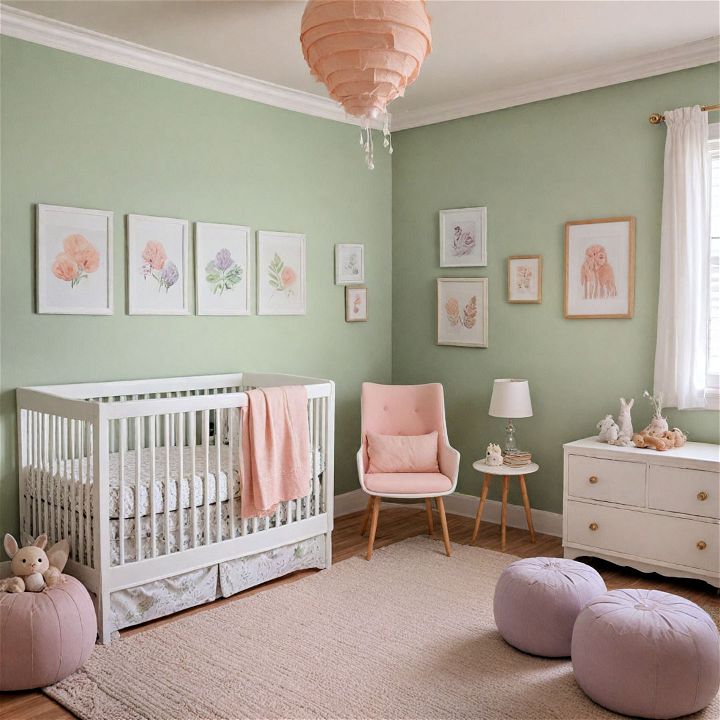 calming yet lively soft pastel nursery