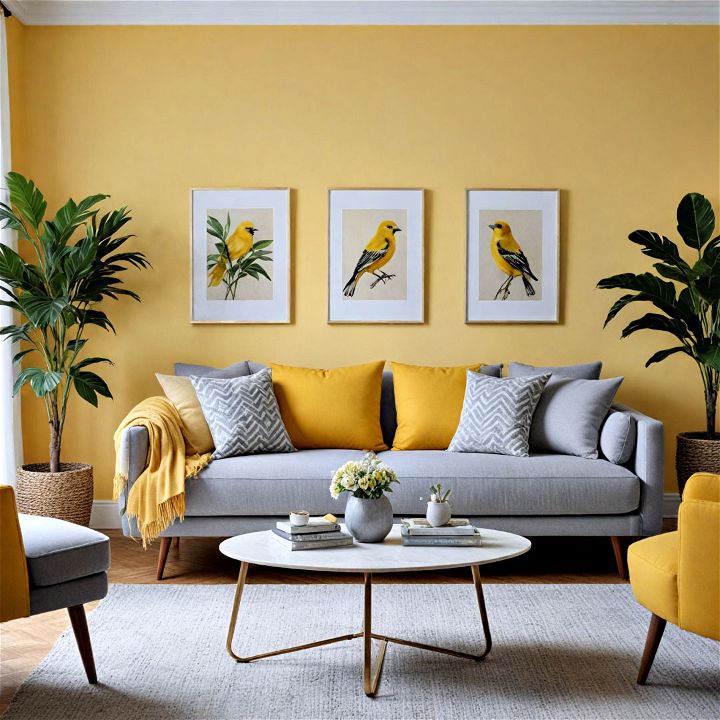 canary yellow living room paint color