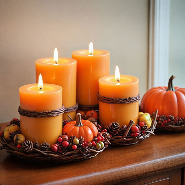candle arrangements for thanksgiving