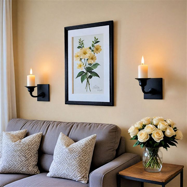 candle sconces to create classic living room