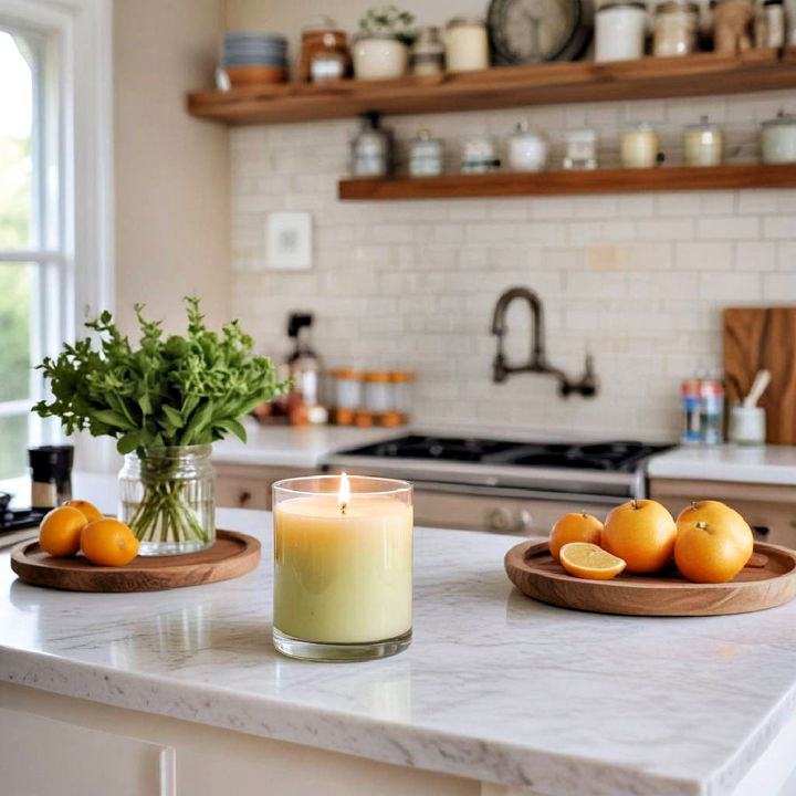 candles decor to enhance kitchen