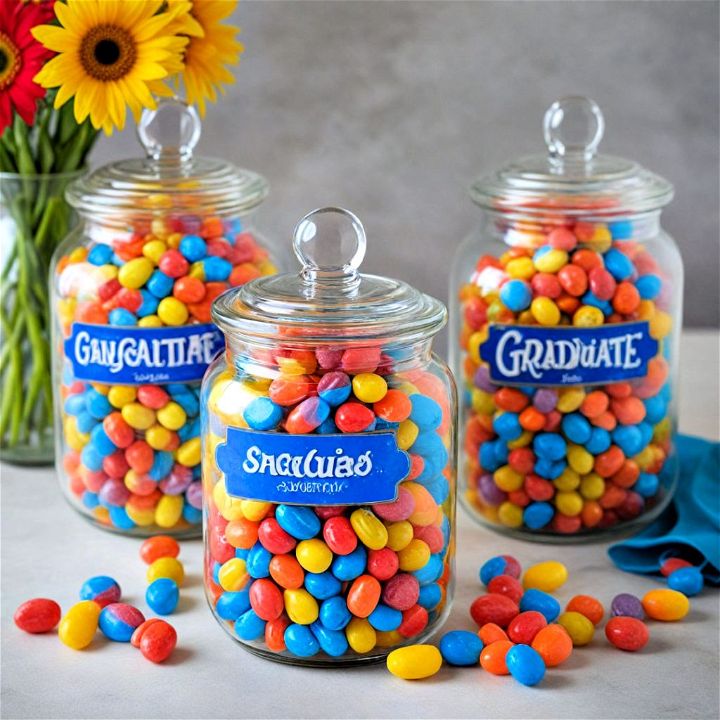 candy jars styled as centerpiece