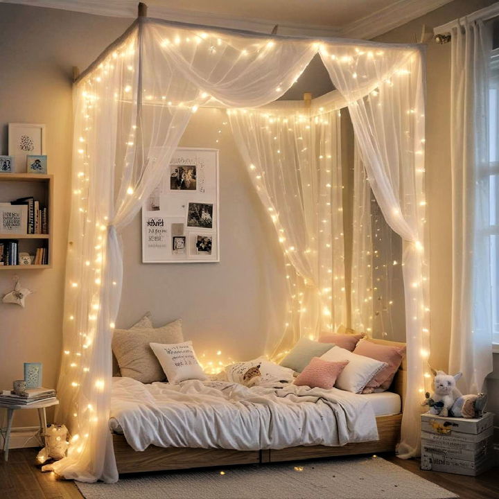 canopy bed book nook