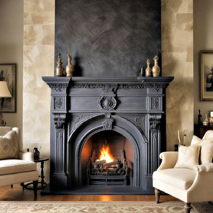 cast iron gothic fireplace