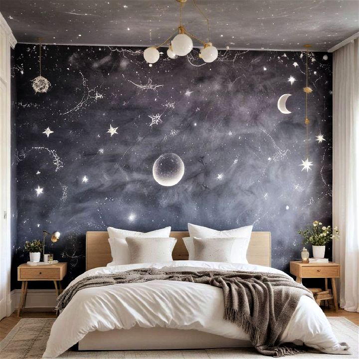 celestial designs bedroom wallpaper