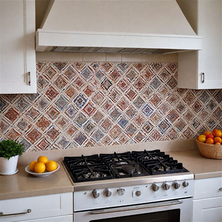 ceramic tile backsplash for retro kitchen