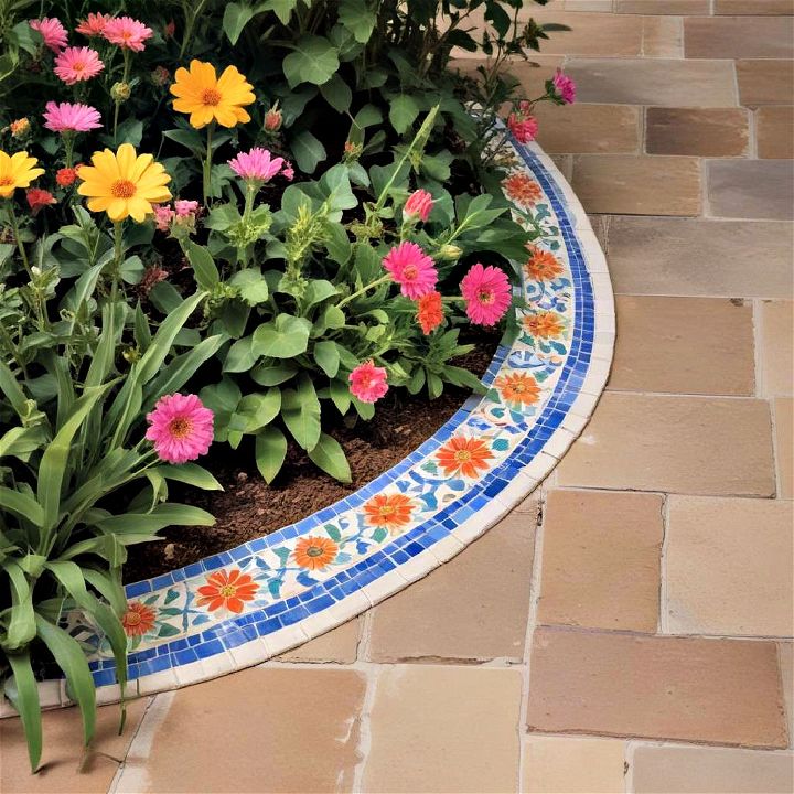 ceramic tile garden edging