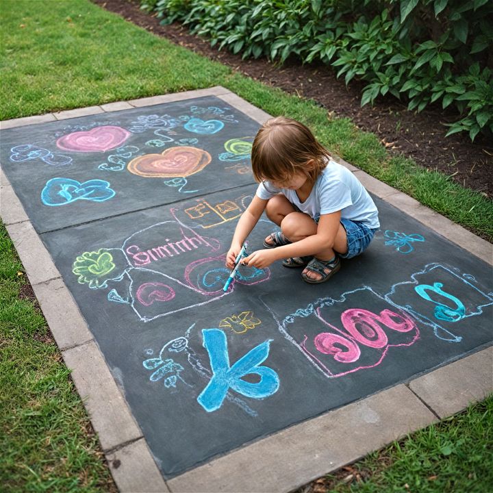 chalk art area for kids