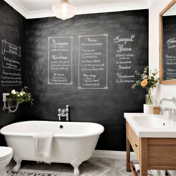 chalkboard effect wallpaper for bathroom