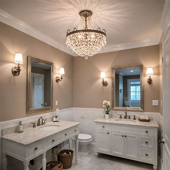 chandelier to add elegance to your bathroom