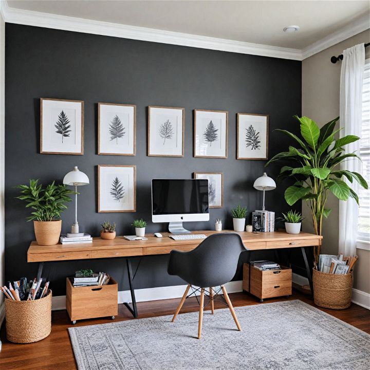 charcoal gray home office paint color