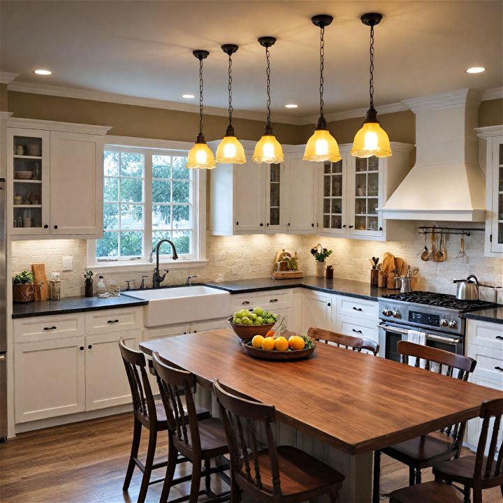 charm and functionality warm lighting for kitchen