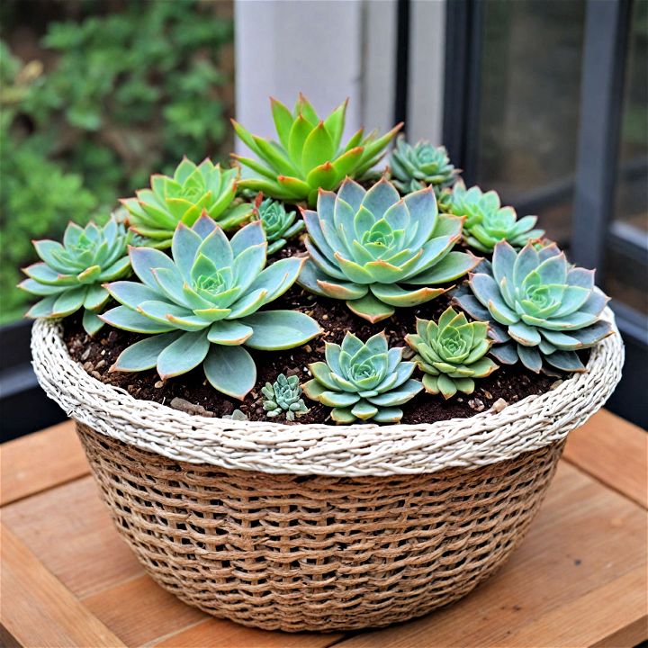 charming basket succulent planters