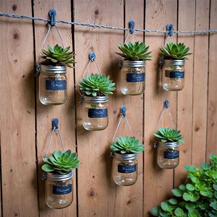 charming hanging mason jar planters