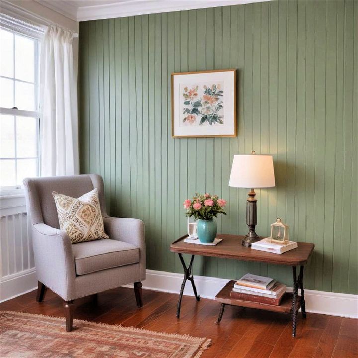 charming painted beadboard accent wall