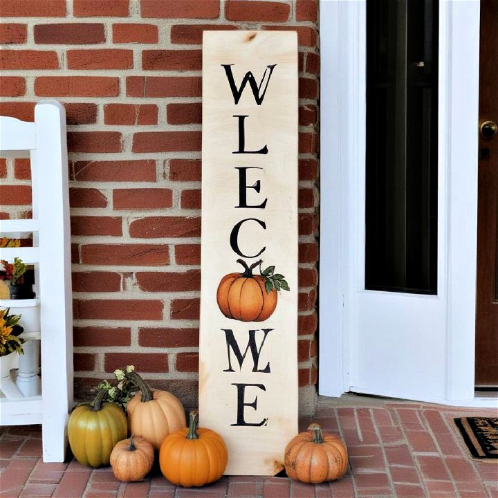charming wooden welcome fall signen flag