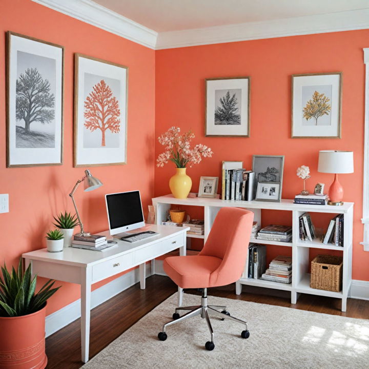 cheerful coral color for office