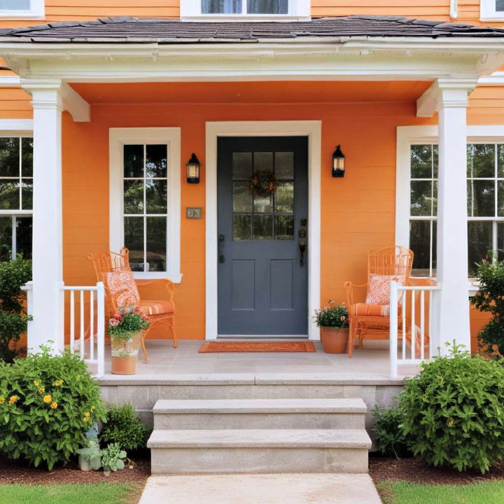 cheerful orange porch color